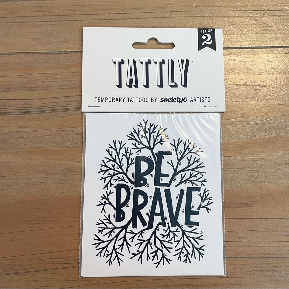 Tattly x Society 6 | Be Brave Tree Temporary Tattoo Set of Two